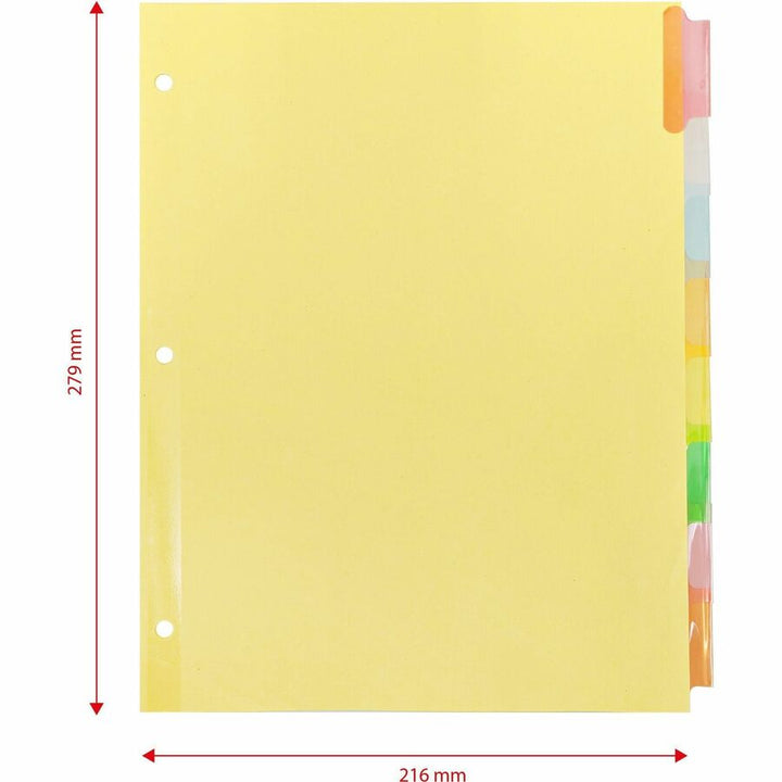 Image of Business Source Ring Binder Indexes,1-1/2" Tabs,11"x8-1/2",8 Tabs/Set,MI
