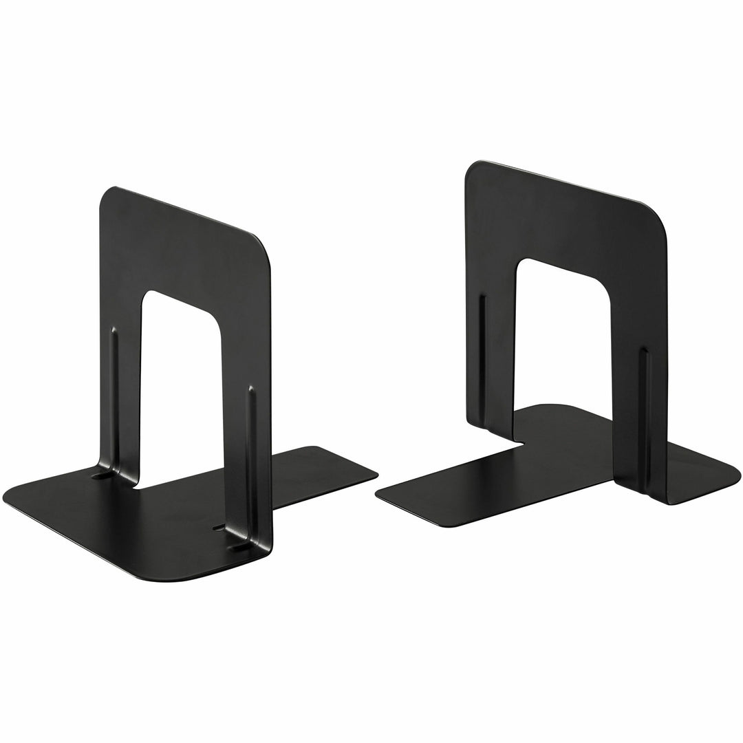 Image of Business Source Bookends, Standard, Steel, 4-3/4"x5-1/4"x5", Black