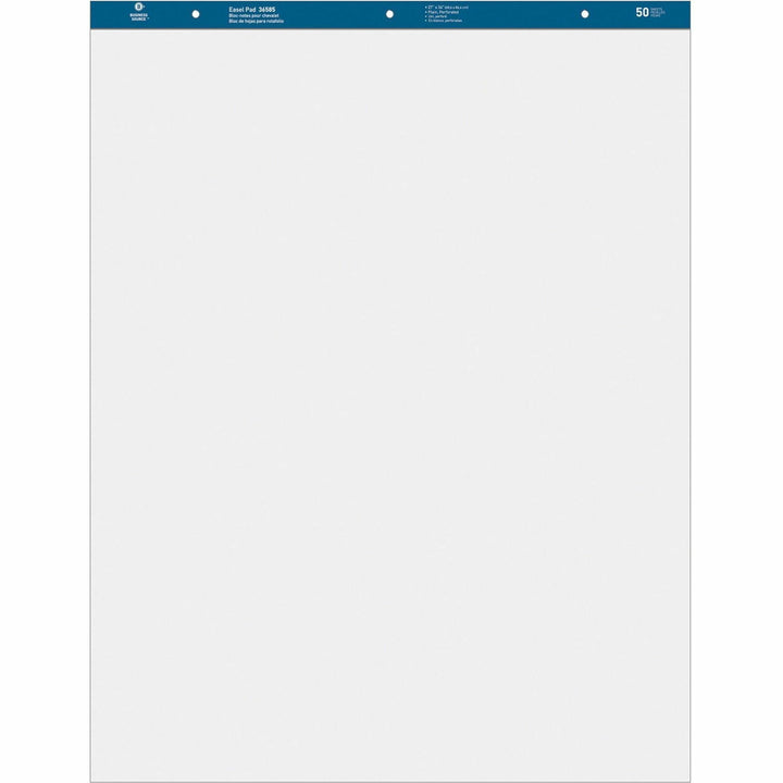 Image of Business Source Standard Easel Pads, Plain, 27"x34", 50 Sheets, 2/CT, White