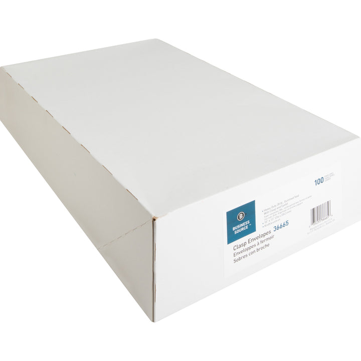 Image of Business Source Clasp Envelopes,28 lb.,10"x13",100/BX,Brown Kraft