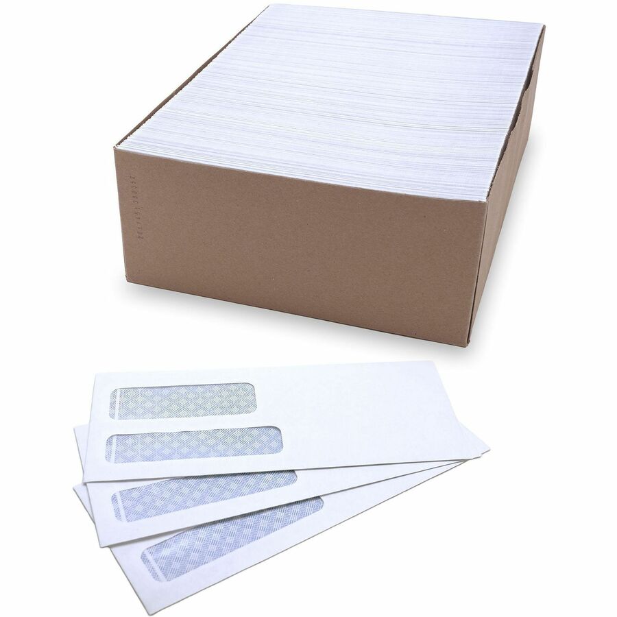 Image of Business Source Double Window Envelopes,No. 9,3-7/8"x8-7/8",500/BX,White