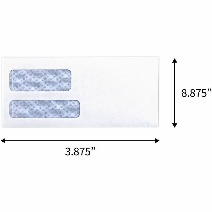 Image of Business Source Double Window Envelopes,No. 9,3-7/8"x8-7/8",500/BX,White