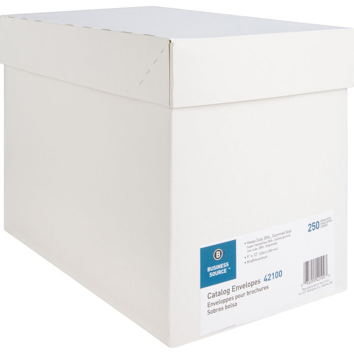 Image of Business Source Catalog Envelopes, Plain, 9"x12", 250/BX, Kraft