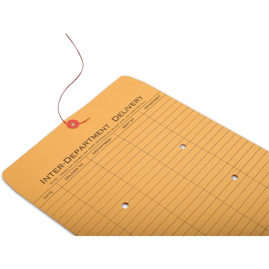 Image of Business Source Inter-Dept.Envelopes, Str/Button Close,10"x13",100/BX,Kraft