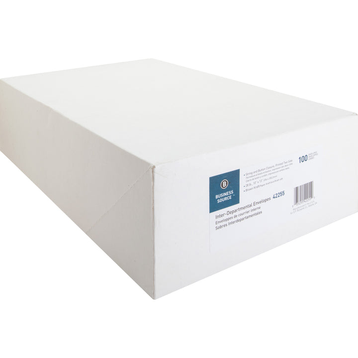 Image of Business Source Inter-Dept.Envelopes, Str/Button Close,10"x13",100/BX,Kraft