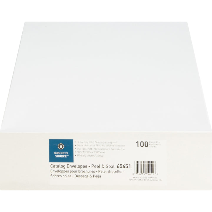 Image of Business Source Catalog Envelopes,Self Seal,10"x13", 100/BX,WE Wove