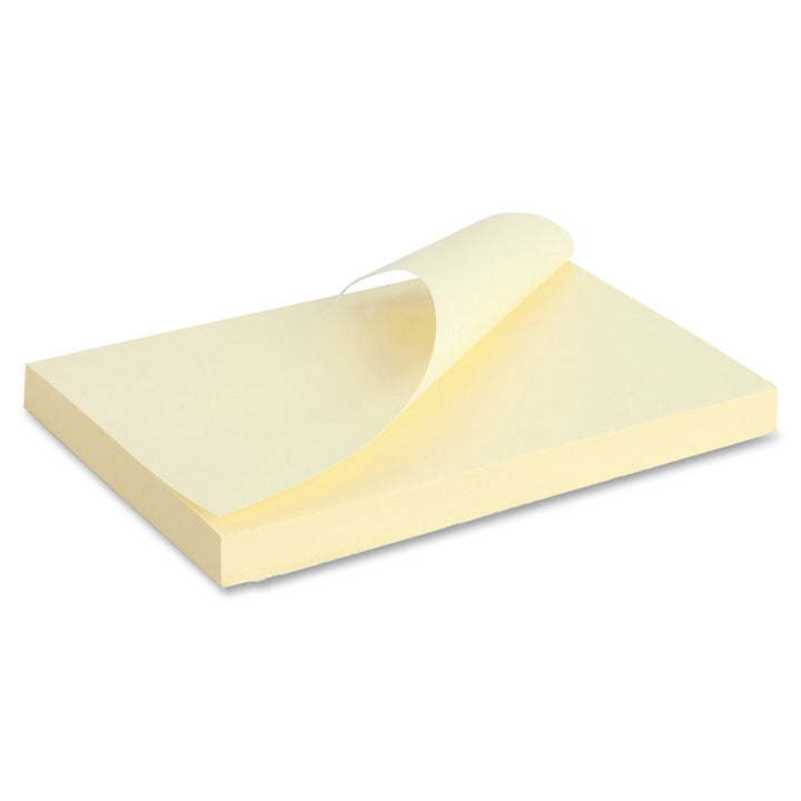 Image of Business Source Adhesive Note Pads, Plain, 3"x5", 100 Sht/PD, 18/PK, Yellow
