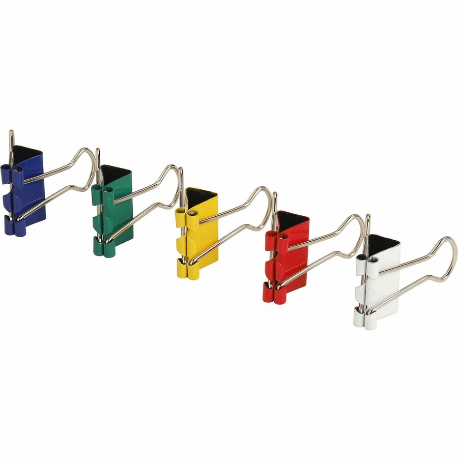 Image of Business Source Binder Clips, Small 3/4"W, 3/8" Capacity, 40/PK, Assorted