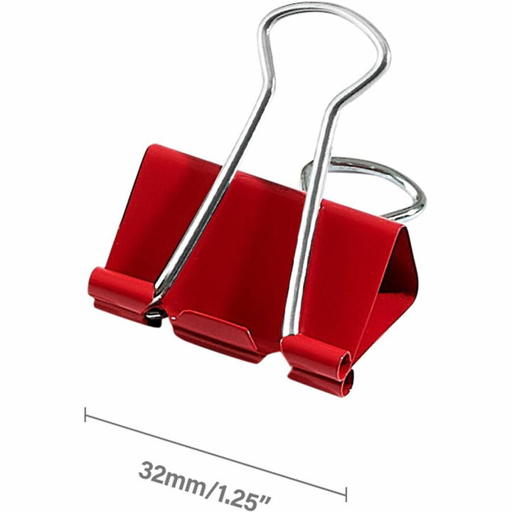 Image of Business Source Binder Clips, Medium 1-1/4"W, 5/8" Capacity, 24/PK, Assorted