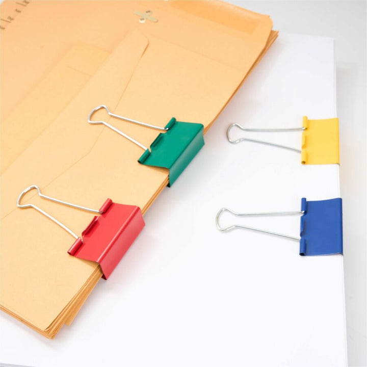 Image of Business Source Binder Clips, Large 2"W, 1" Capacity, 12/PK, Assorted