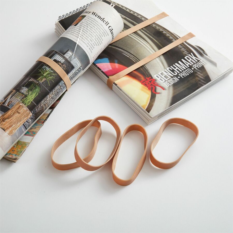 Image of Business Source Rubber Bands,Size 105,1 lb./BG,5"x5/8",Natural Crepe