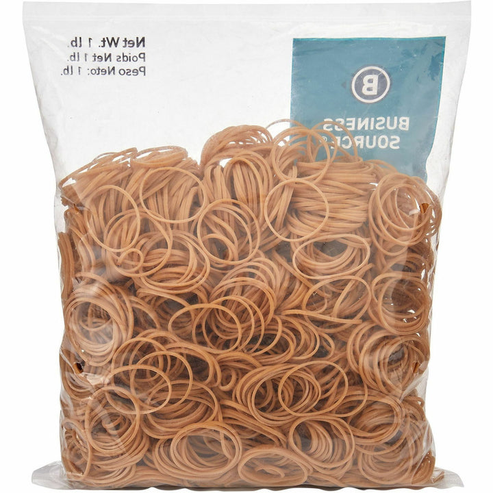 Image of Business Source Rubber Bands,Size 12,1 lb./BG,1-3/4"x1/16",Natural Crepe