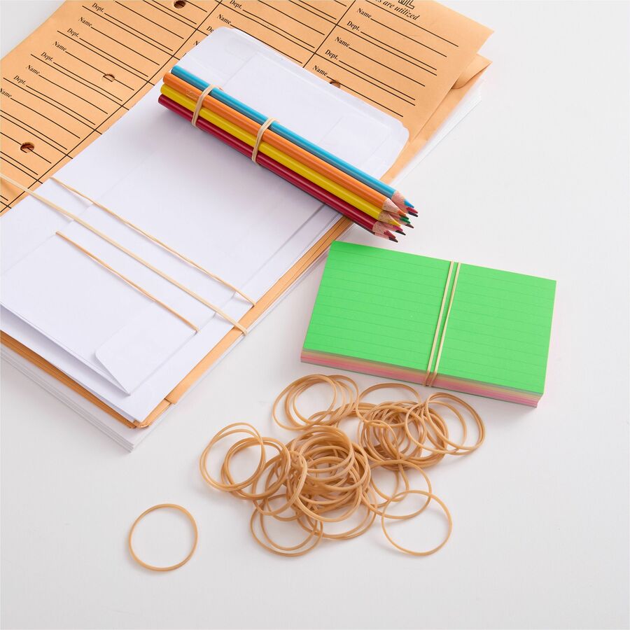 Image of Business Source Rubber Bands,Size 14,1 lb./BG,2"x1/16",Natural Crepe