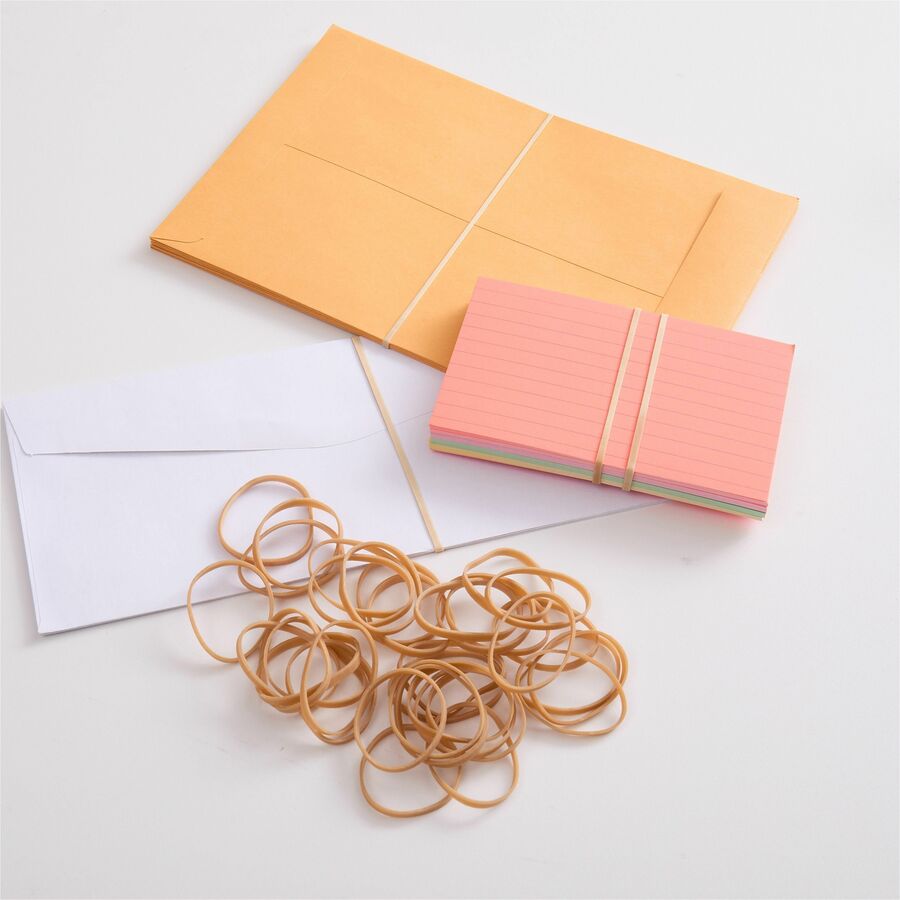 Image of Business Source Rubber Bands,Size 30,1 lb./BG,2"x1/18",Natural Crepe