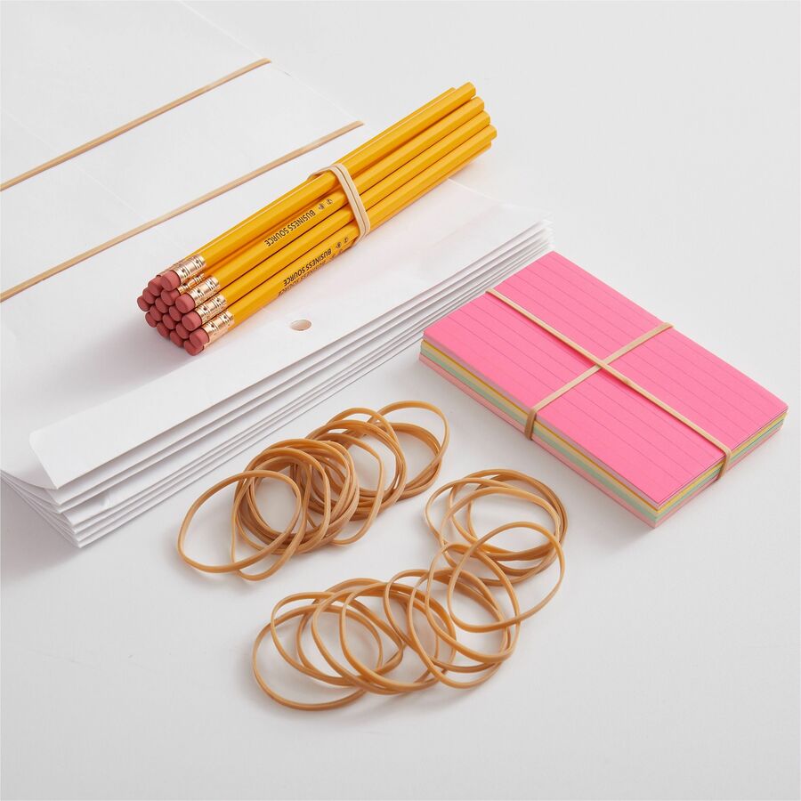 Image of Business Source Rubber Bands,Size 31,1 lb./BG,2-1/2"x1/8",Natural Crepe