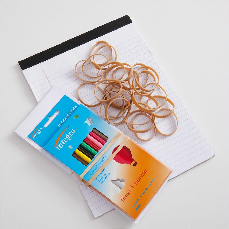 Image of Business Source Rubber Bands,Size 62,1 lb./BG,2-1/2"x1/4",Natural Crepe