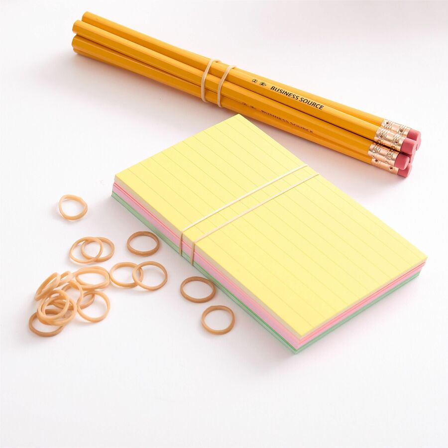Image of Business Source Rubber Bands,Size 8,1 lb./BG,7/8"x1/16",Natural Crepe