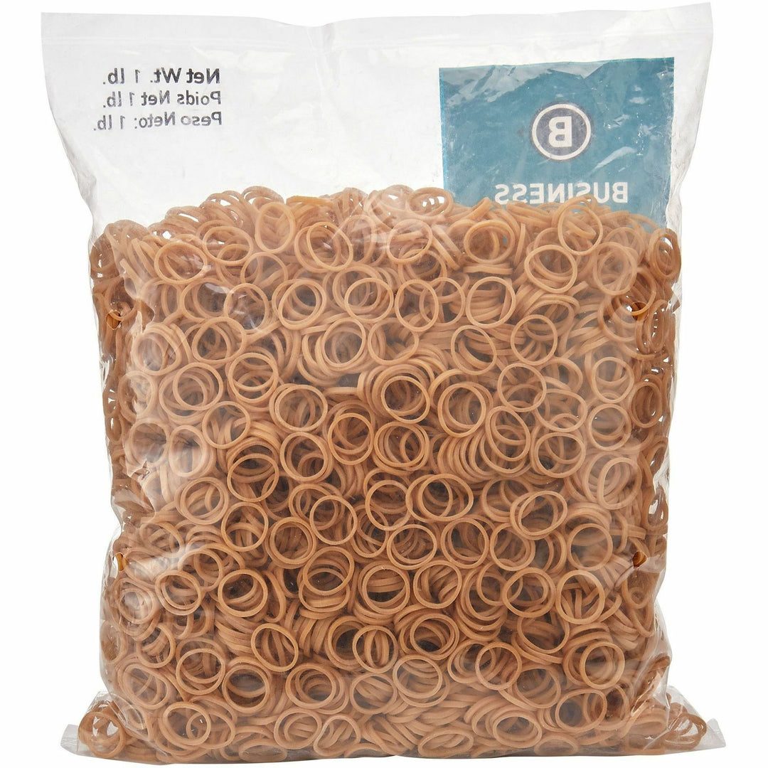 Image of Business Source Rubber Bands,Size 8,1 lb./BG,7/8"x1/16",Natural Crepe