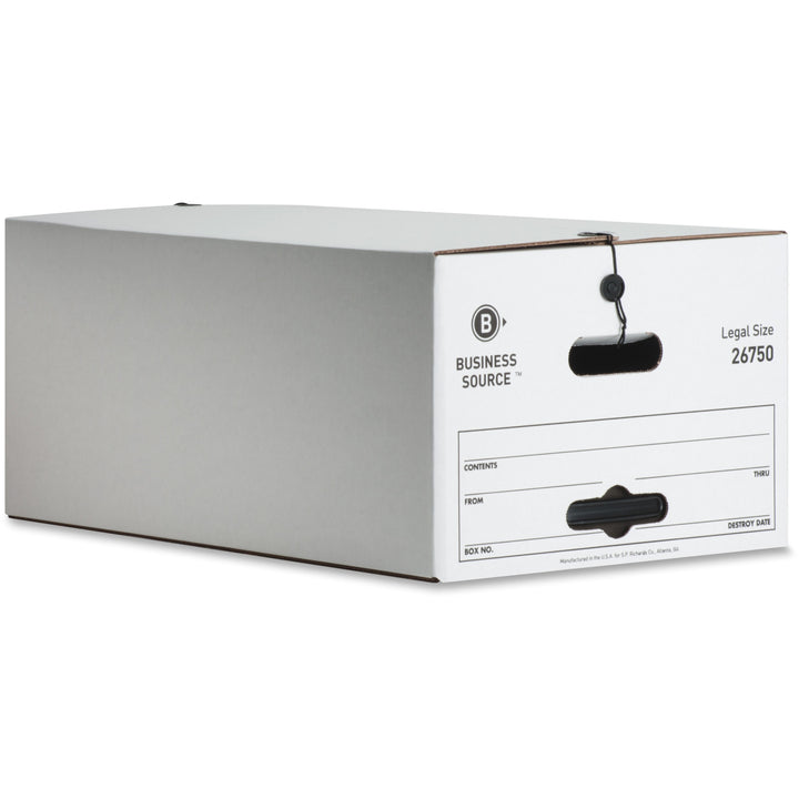 Image of Business Source Storage Boxes, Legal, 350 lbs., 15"x24"x10", 12/CT, White