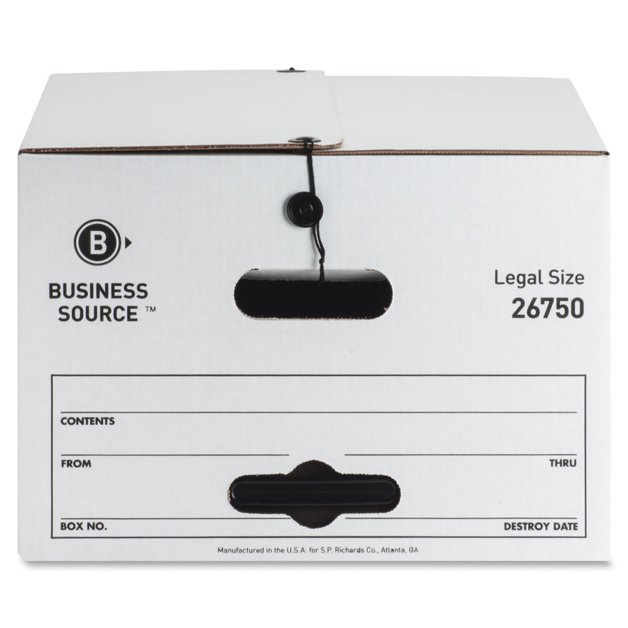 Image of Business Source Storage Boxes, Legal, 350 lbs., 15"x24"x10", 12/CT, White