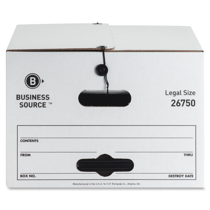 Image of Business Source Storage Boxes, Legal, 350 lbs., 15"x24"x10", 12/CT, White