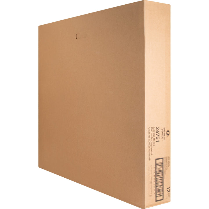 Image of Business Source Storage Boxes, w/Lid, Ltr/Lgl,650 lb, 10"x12"x15" 12/CT, WN