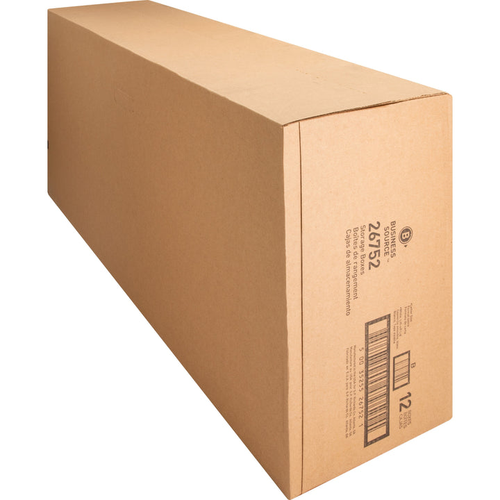 Image of Business Source Storage Boxes, Ltr, 500 lb, 12"x24"x10", 12/CT, White