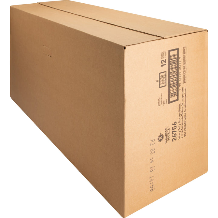 Image of Business Source Storage Box,Heavy-duty,700 lb,Ltr,12"x24"x10",12/CT,WE