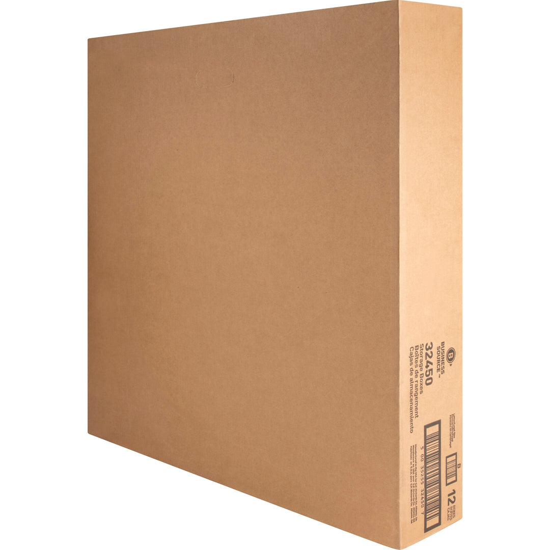 Image of Business Source Storage Boxes, Ltr/Legal, 400 lb, 12"x15"x10", 12/CT, White