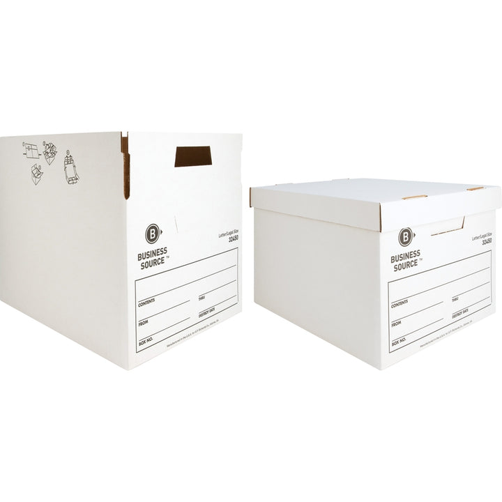 Image of Business Source Storage Boxes, Ltr/Legal, 400 lb, 12"x15"x10", 12/CT, White