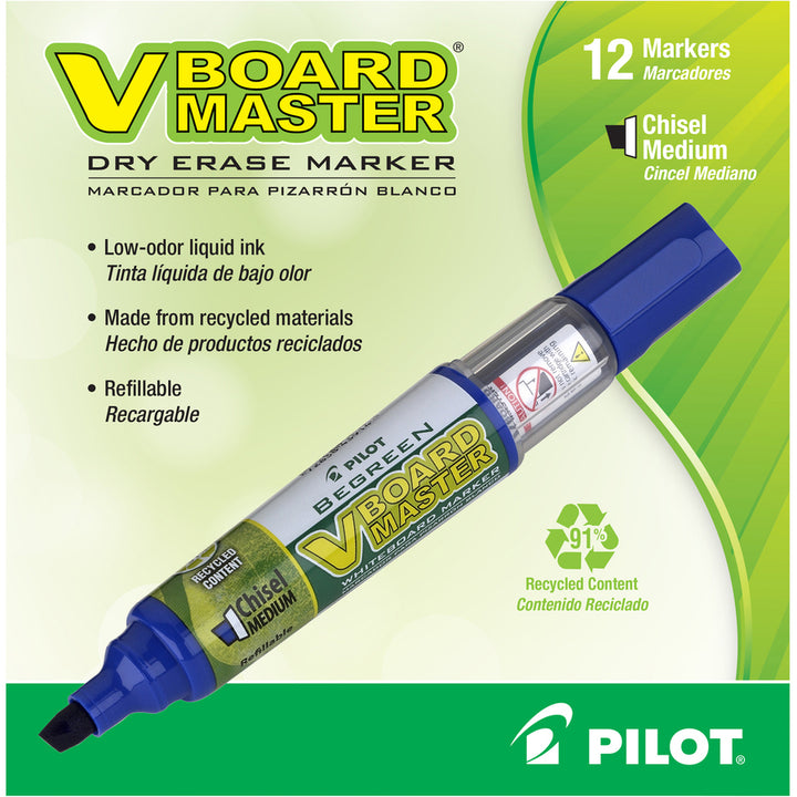 Image of Pilot® Whiteboard Marker, Refillable, Chisel Point, 12/BX, Blue