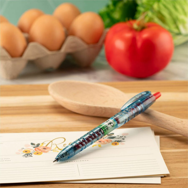 Image of Pilot® B2p Bottle-2-Pen Recycled Gel Pen, Retractable, Fine 0.7 Mm, Red Ink, Translucent Blue Barrel