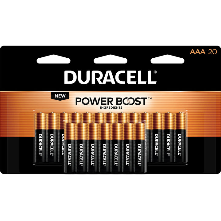 Image of Duracell MN2400B20 Coppertop Alkaline AAA Batteries, For Multipurpose, AAA, 1.5 V DC, 20 / Pack