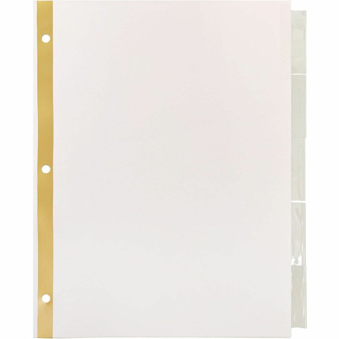 Image of Business Source Index Dividers,11"x8-1/2",5/ST,White Stock/Clear Tabs