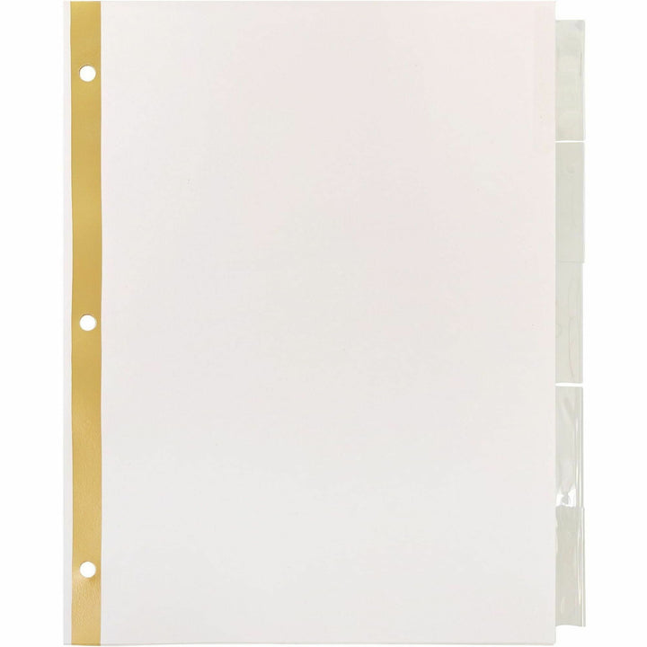 Image of Business Source Index Dividers,11"x8-1/2",5/ST,White Stock/Clear Tabs