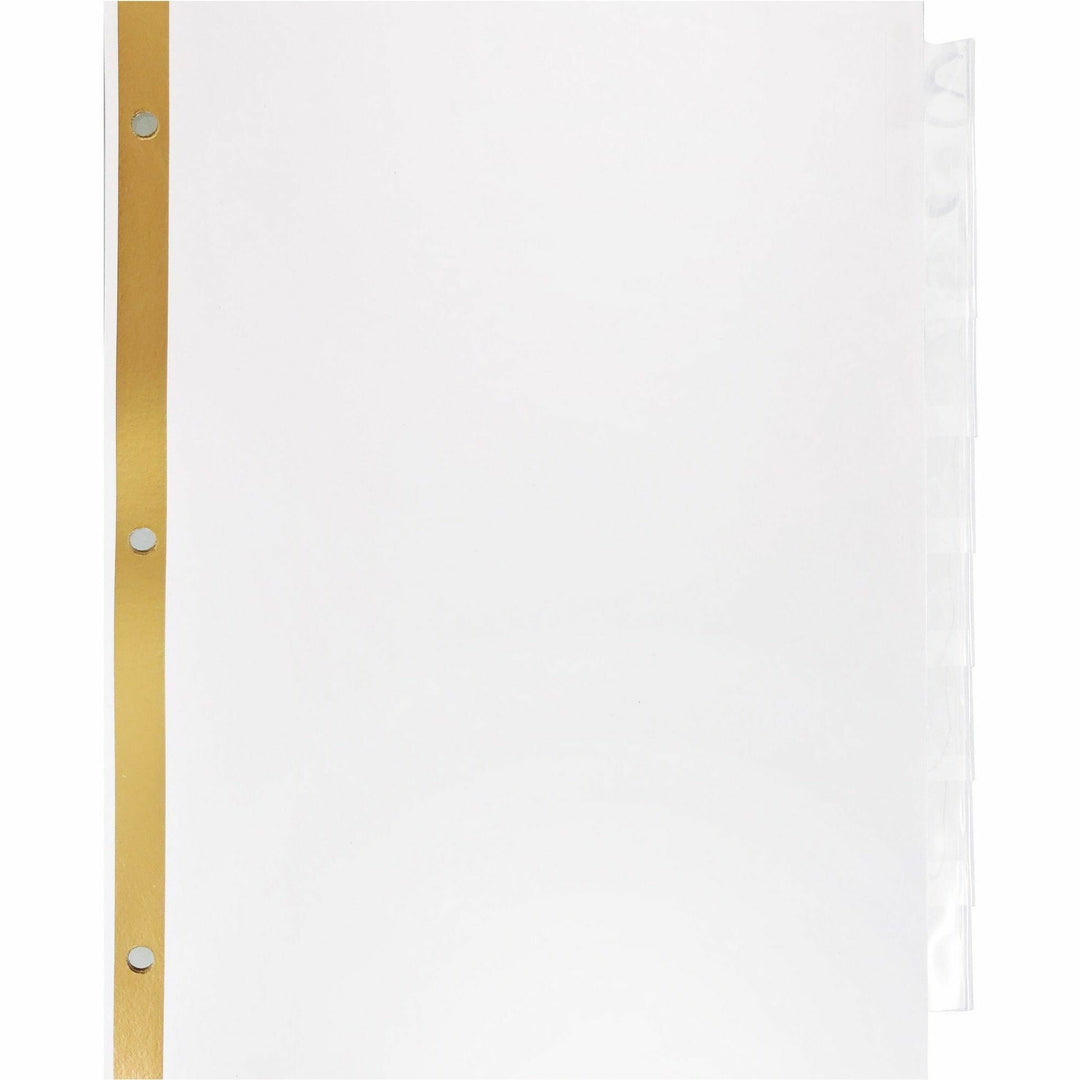 Image of Business Source Index Dividers,11"x8-1/2",8/ST, White Stock/Clear Tabs