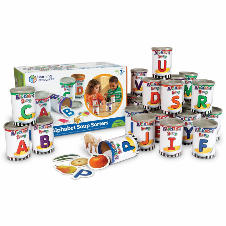 Image of Learning Resources LER6801 Alphabet Soup Sorters Skill Set, Play Kit, Theme/Subject: Learning, 4-7 Year, 1 Set