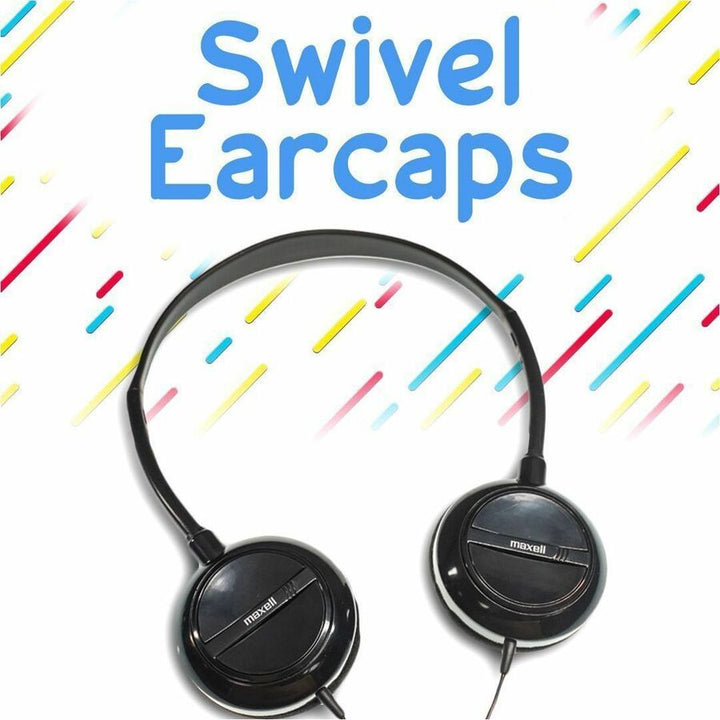 Image of Maxell® HP-200 Stereo Headphones, 4 ft Cord, Silver