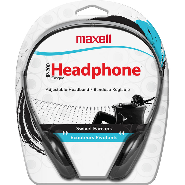 Image of Maxell® HP-200 Stereo Headphones, 4 ft Cord, Silver