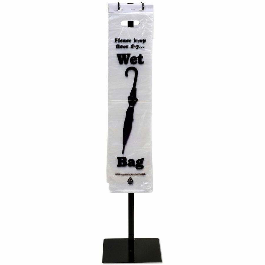 Image of Tatco 57010 Wet Umbrella Bags, 31" L x 7" Width, Clear, Black, Plastic, Umbrella, 1 Carton