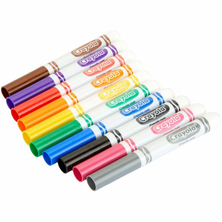 Image of Crayola 58-7722 Classic Colors Broad Line Markers, Brown, Purple, Red, Orange, Yellow, Green, Black, Gray, Pink, Blue Ink, 10 / Set