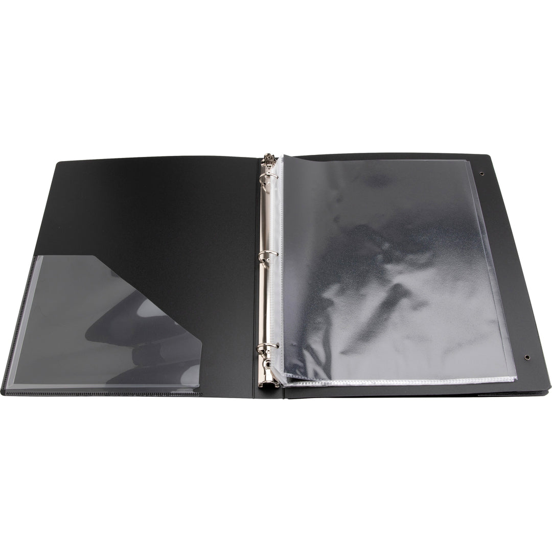 Image of Business Source Presentatn Binder, w/10 Sht Protectors,1" Cap.,8-1/2"x11",BK