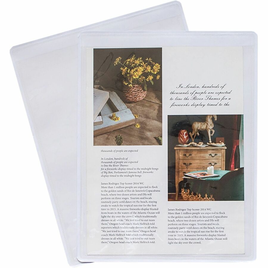 Image of Business Source Shop Ticket Holders,Self-Adhesive,8-1/2"x11",50/BX,CL