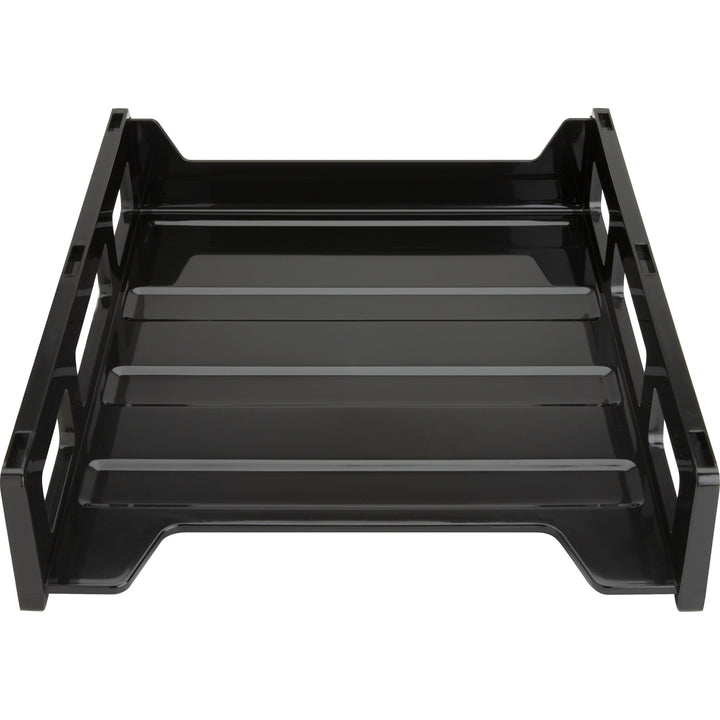 Image of Business Source Letter Tray,Front Load,Stackable,10-1/2"x12-1/2"x3",Black