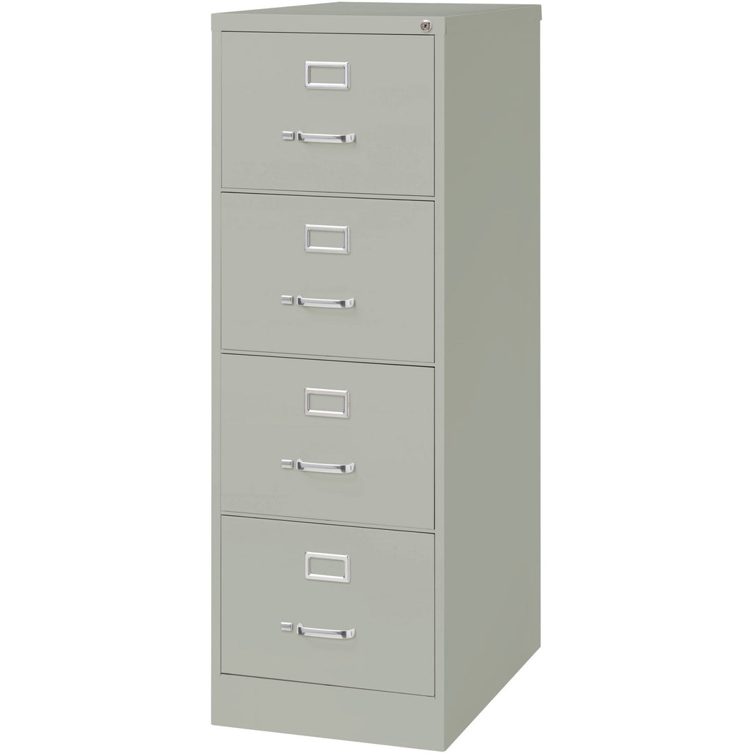 Image of Lorell Vertical File, 4-Drawer, Legal, 18"x26-1/2"x52", Lt Gray
