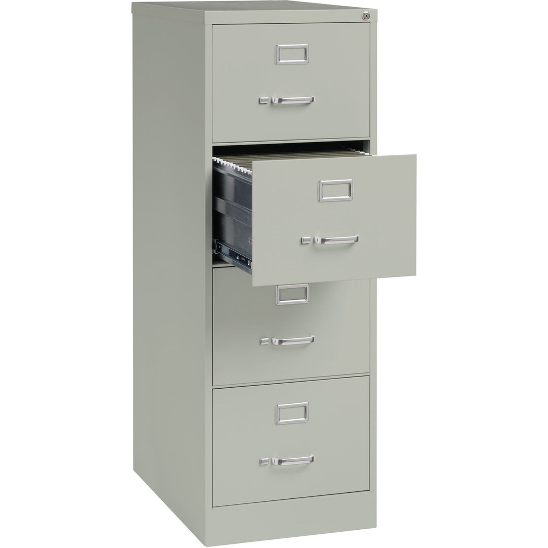 Image of Lorell Vertical File, 4-Drawer, Legal, 18"x26-1/2"x52", Lt Gray