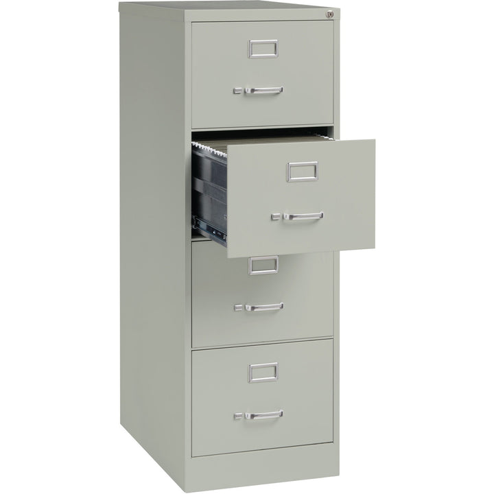 Image of Lorell Vertical File, 4-Drawer, Legal, 18"x26-1/2"x52", Lt Gray