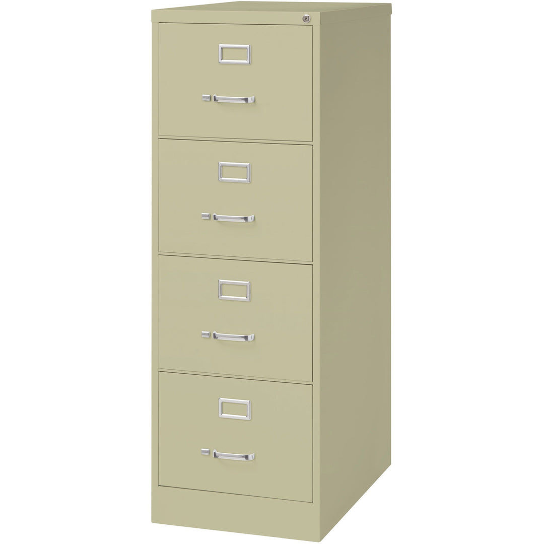 Image of Lorell Vertical File, 4-Drawer, Legal, 18"x26-1/2"x52", Putty