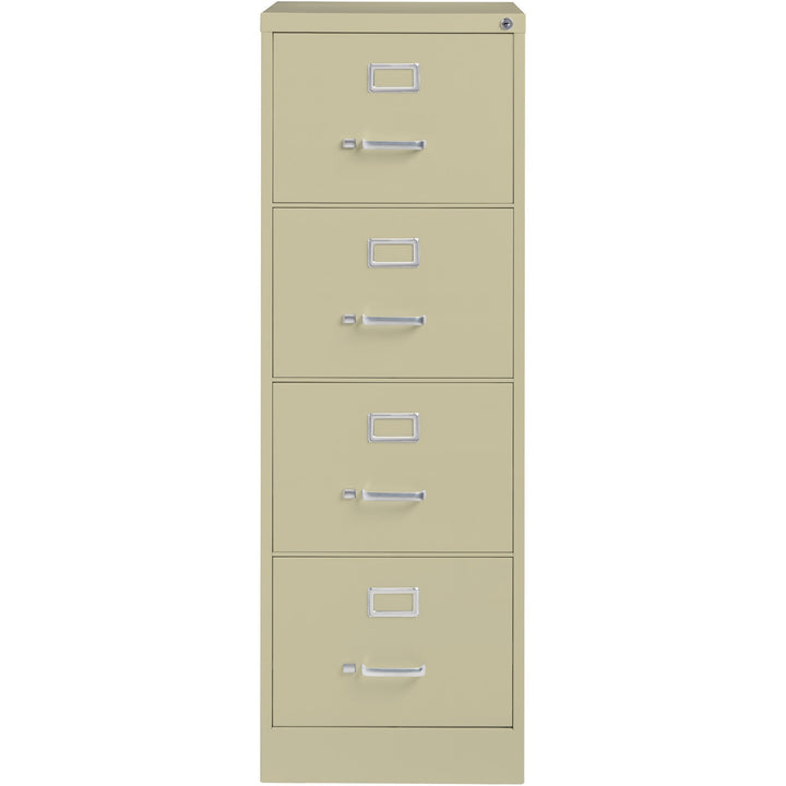 Image of Lorell Vertical File, 4-Drawer, Legal, 18"x26-1/2"x52", Putty