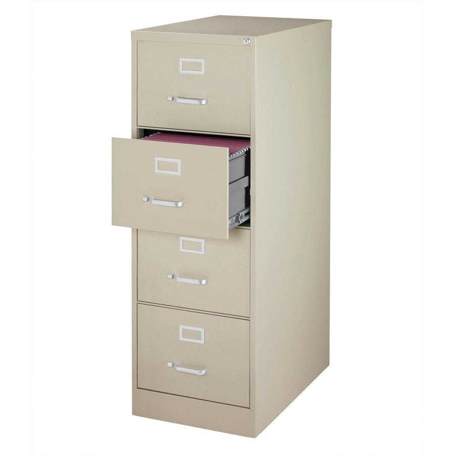 Image of Lorell Vertical File, 4-Drawer, Legal, 18"x26-1/2"x52", Putty